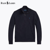 Ralph Lauren Mesh-Strickpullover aus Baumwolle mit Viertelreißverschluss