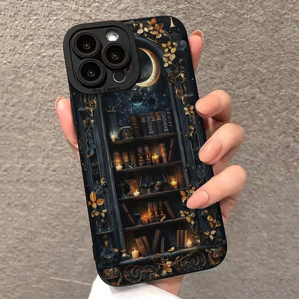 Vintage Bookcase-Style iPhone Case – For iPhone 11-16 Pro Max