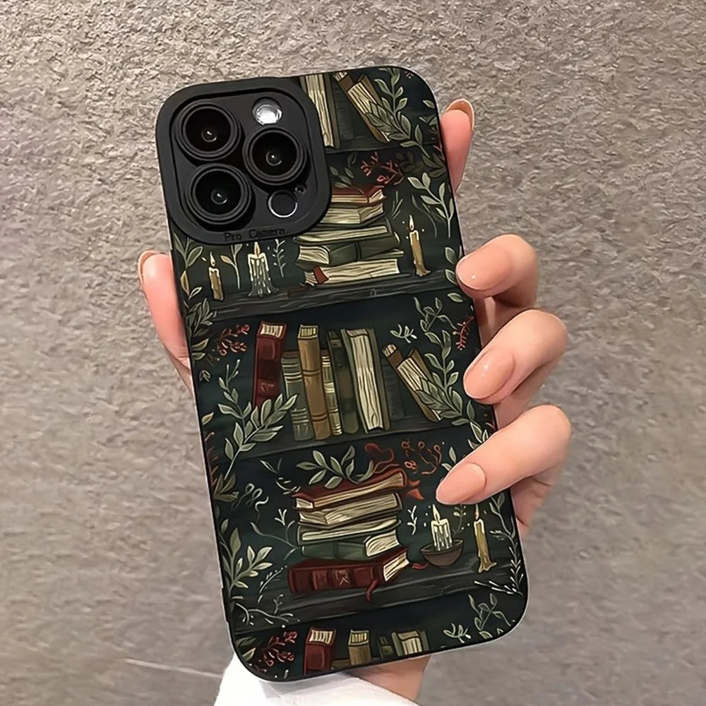 Vintage Bookcase-Style iPhone Case – For iPhone 11-16 Pro Max